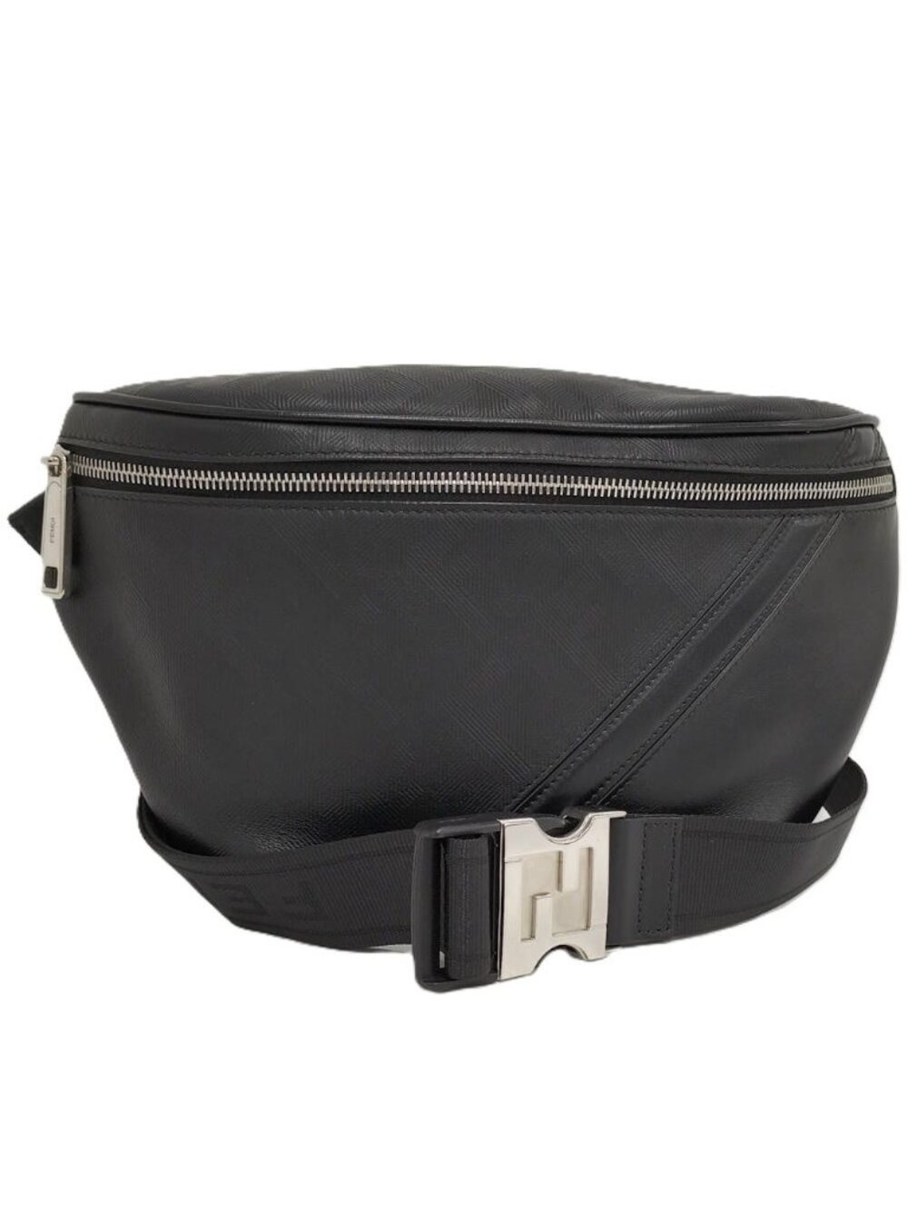 Fendi Zucca Belt Bag Leather Black